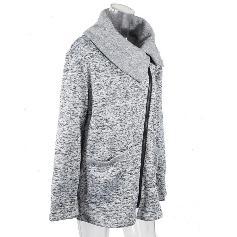 Fashion Casual 5xl Ladies Autumn and Winter Clothes Warm Fleece Jacket Oblique Zipper Collar Coat Ladies Clothing Female Jacket
