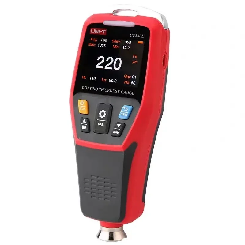 UNI-T толщиномер покрытия UT343E 0-2000 мкм автомобильная пленка тестер толщины краски TFT