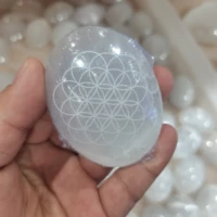 natural white selenite flower of life palm stone quartz crystal stone fraueneis mineral specimen as gifts for home decoration