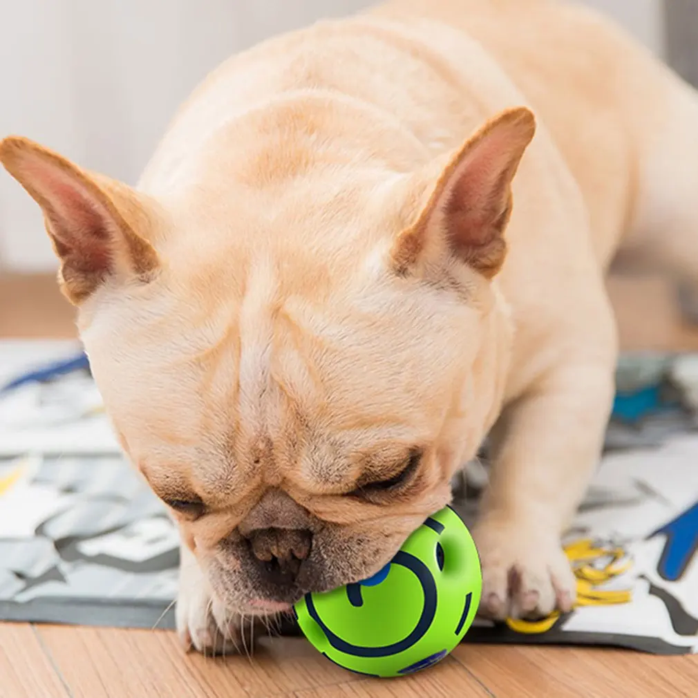 Игрушка для собак OUTAD с забавными звуками хихиканья, силиконовый мяч, интерактивная тренировка для маленьких и больших собак.