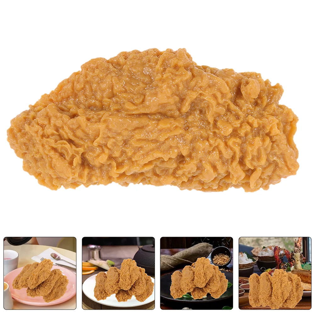 

3 Pcs Simulated Chicken Wings Artificial Food Model Fried Steak Realistic Fake Pvc