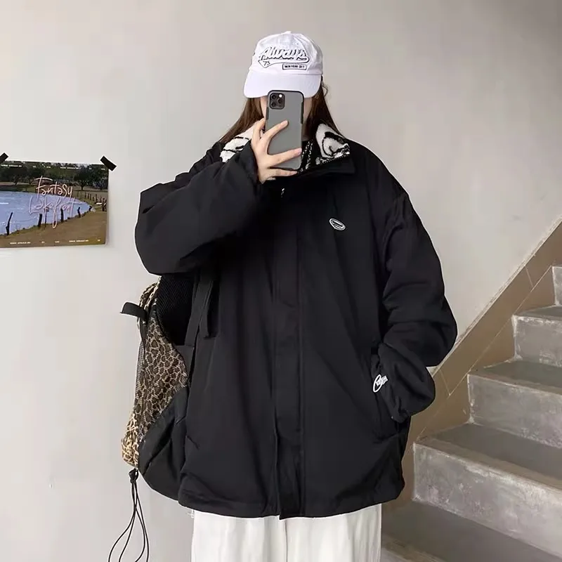 Куртка Y2k Женская флисовая с принтом панды Повседневная Верхняя одежда на молнии