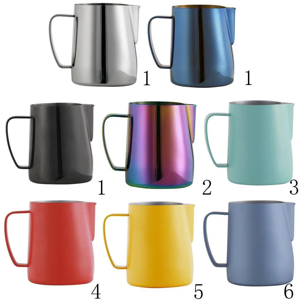 

Stainless Steel Coffee Frothing Milk Latte Jug Pitcher 600ml Silver