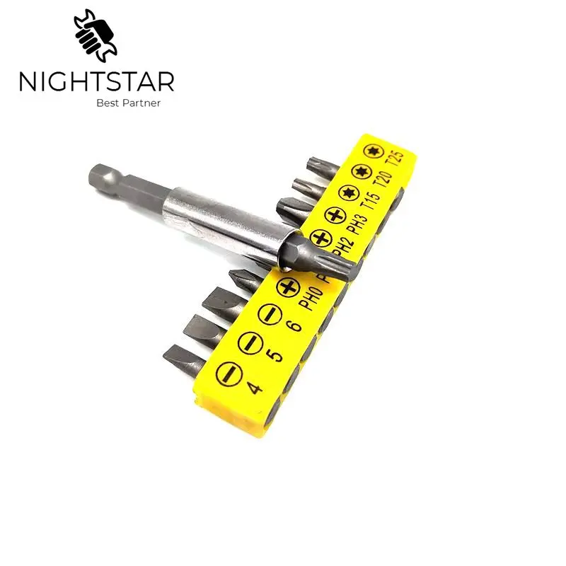 

10pcs Electric Alloy Steel Screwdriver Bits for Screwdriver Set Multifunctionl Versatile Screwdrivers + 60mm Bit Holder