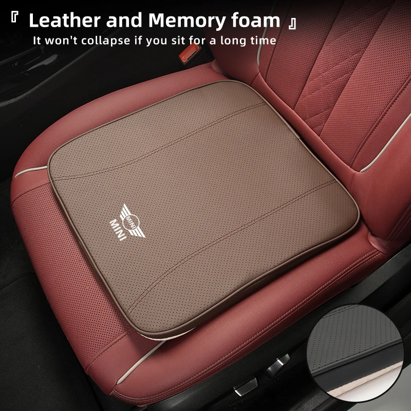 Автомобильный логотип подушка для сиденья кожаный дышащий коврик аксессуары MINI