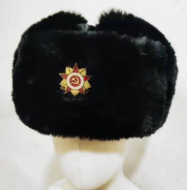 Soviet Union Military Hat Winter Men Ushanka Cap Leifeng Thick Outdoor Bomber