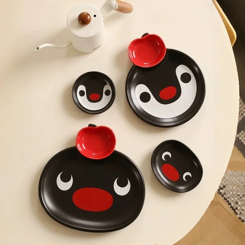 Фото Керамическая миска Cmyd Studio Pingu для лапши быстрого приготовления и риса с крышкой, для дома и кухни, повседневная посуда для сервировки стола, подарок для взрослых девушек №5