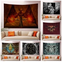 satan demon skulls diy wall tapestry home decoration hippie bohemian decoration divination art home decor