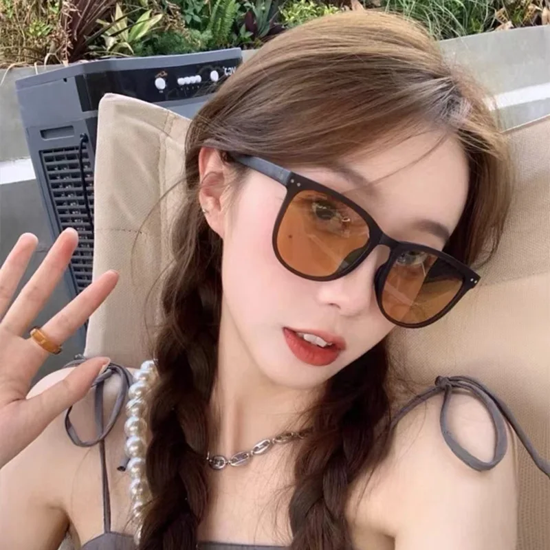 

Солнцезащитные очки складные для мужчин и женщин, винтажные овальные Модные Простые аксессуары с защитой от ультрафиолета