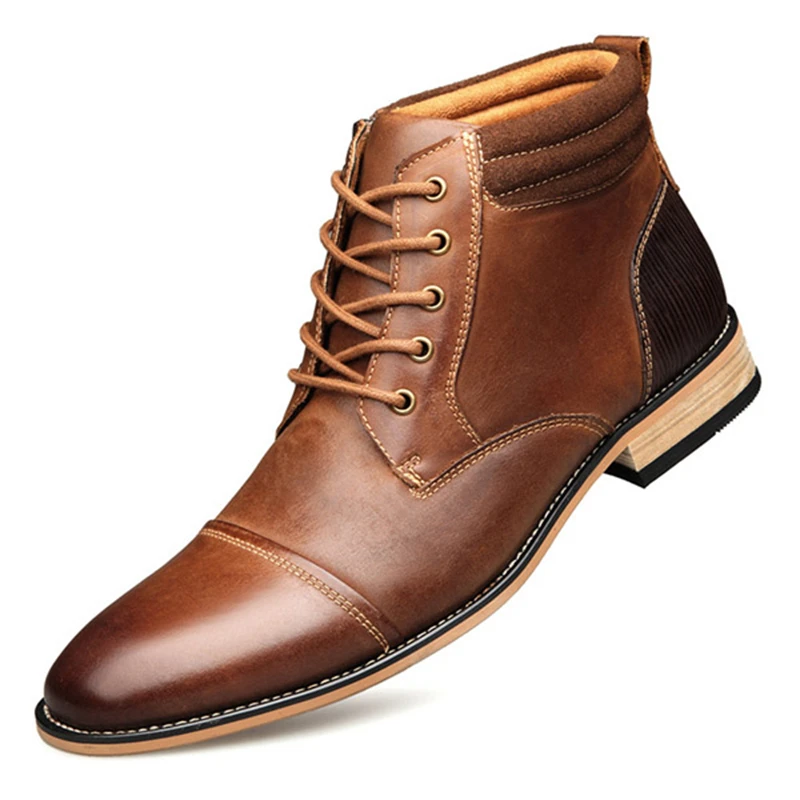 

Коричневые полуботинки на шнуровке, мотоциклетные ботинки ручной работы, бесплатная доставка, кожаная обувь, мужские ботинки, мужские ботинки GB18010