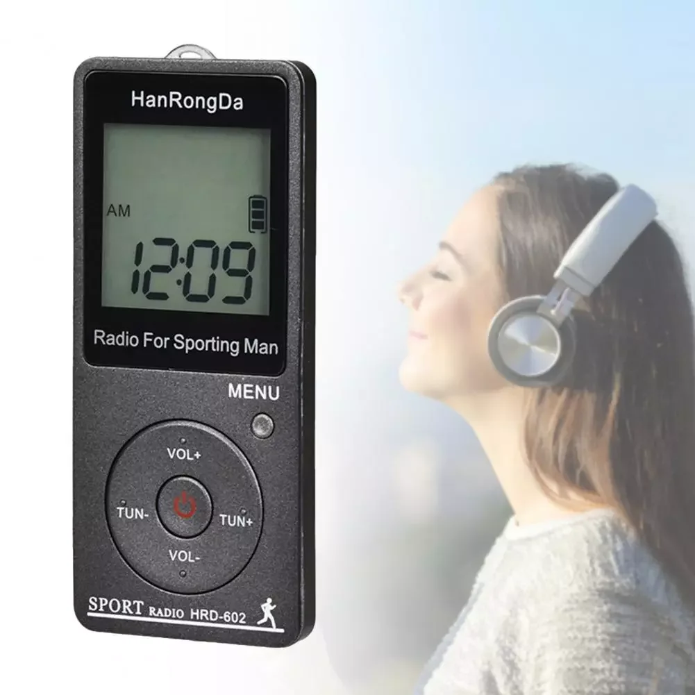 

Digital Radio Rechargeable Easy to Operate Pocket Radio LCD Display Mini FM/AM Radio Portable Pocket Radio for Hiking