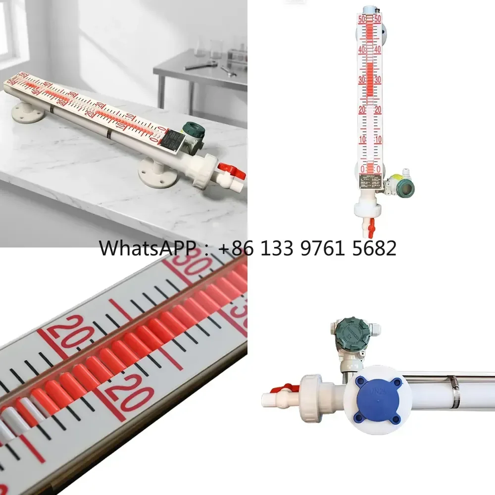 Фото WSQ OEM UHZ-520 Боковой магнитный поплавковый уровнемер PP/PVC для определения высокого/низкого уровня коррозионных жидкостей №1