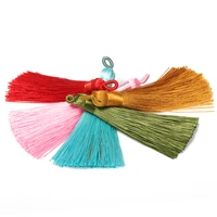 5pcs 8cm polyester silk tassel vertical tassel decoration crafts for diy jewelry earring making home sewing curtain accessories