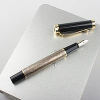 luxury 877 metal classic fountain pen black cap fine nib 0 5mm ink pen school office business writing pens gifts