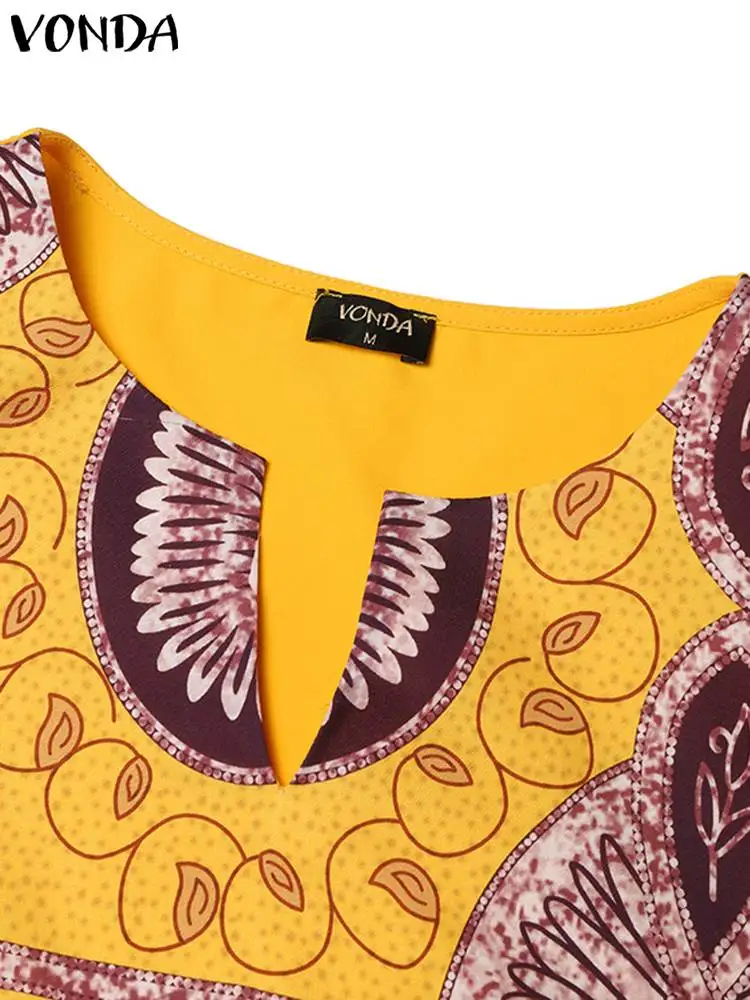 Женское богемное мини-платье VONDA летнее винтажное платье с принтом повседневный