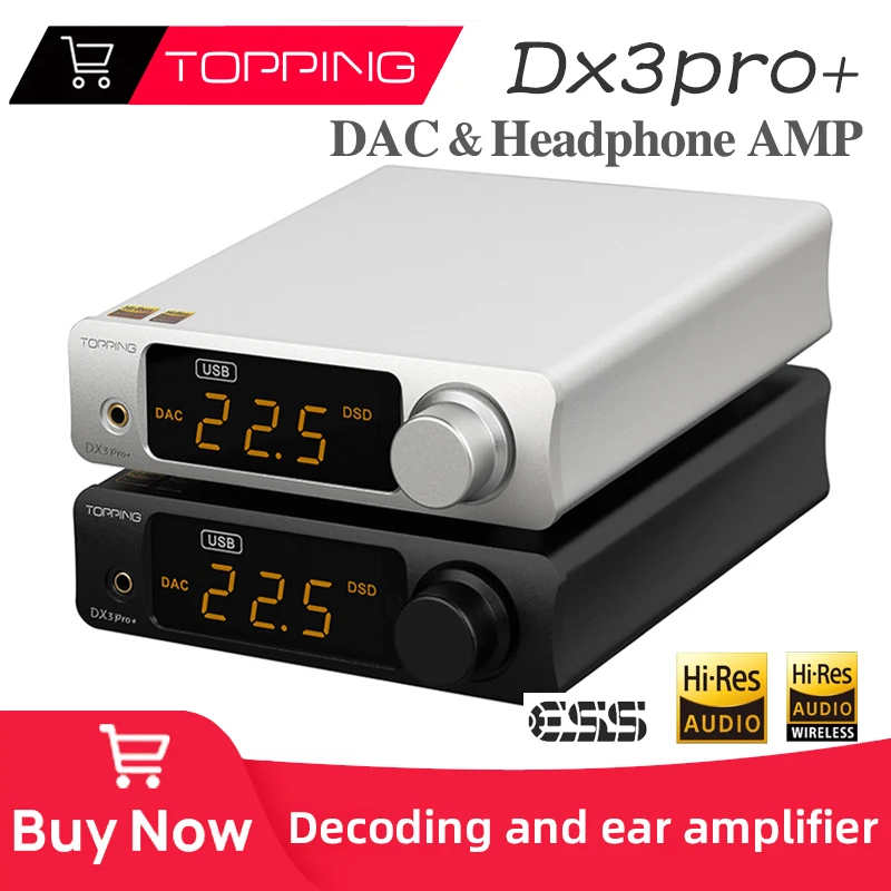 

TOPPING DX3pro+ Digital Audio Music Decoder USB DAC Headphone Amplifier Balanced HIFI ES9038Q2M Bluetooth LDAC DSD Dx3 Pro Plus