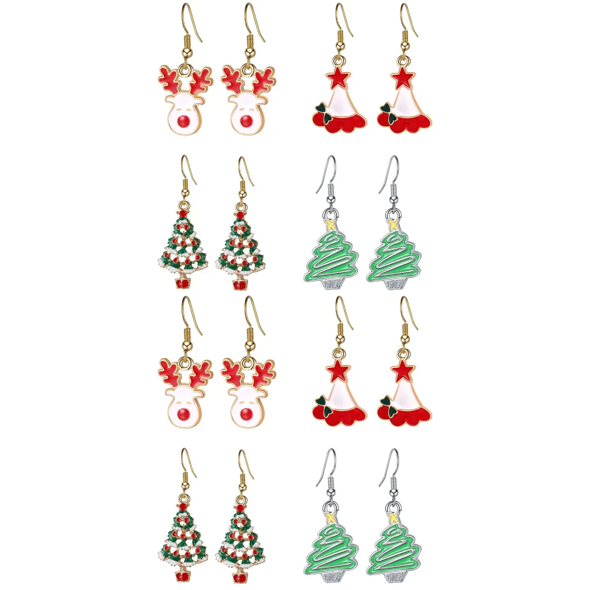 

Earrings Christmaswomen Candy Cane Santa Claus Dangle Ornament Jewelry Party Favors Gifts