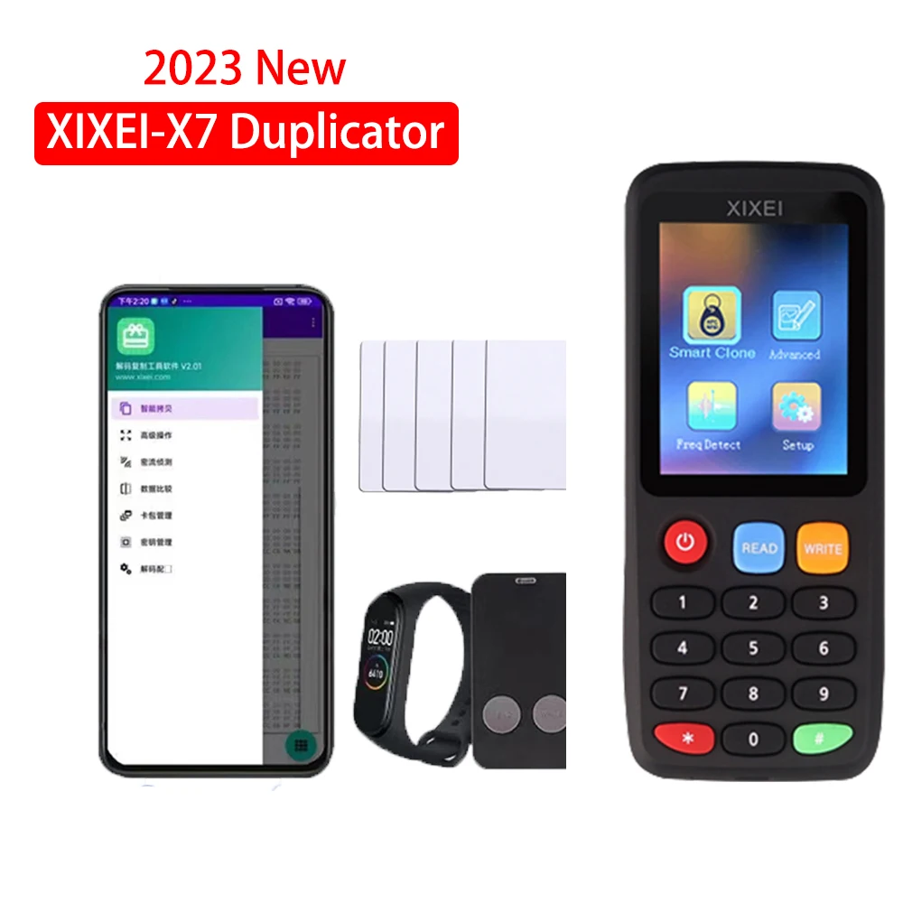 

New Nfc Smart Card Reader X7 125khz Badge Copier 13.56mhz Decoder Duplicator RFID Ic Id Chip Tag Clone Ntag 213 215 Key Write