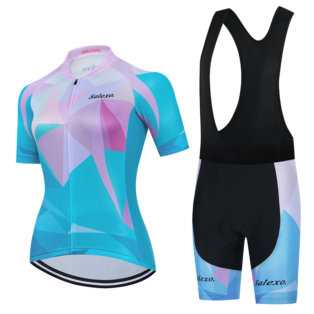 Women Cycling Jersey 2022 Salexo Road Bike Clothing Riding Shirt Short Sleeve Bicycle Clothes Ciclismo Female Mountain Jersey