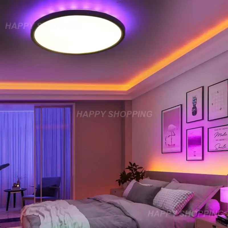 

Bedroom Lamp 3000k-6500k Flush Mount Diy Dimmable Color Changing Indoor Light Ultra Thin Light 32w Ip20 Waterproof Smart Light