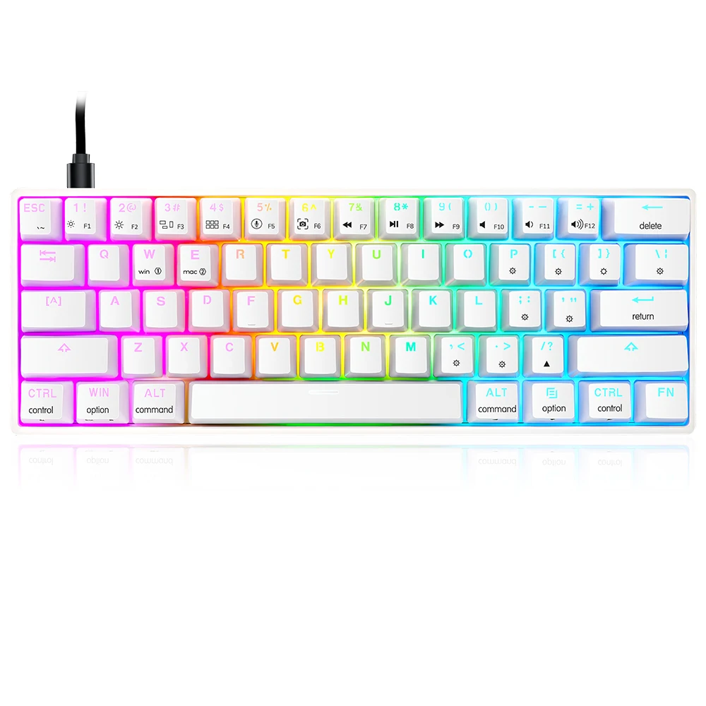 Механическая игровая клавиатура Skyloong GK61, проводная USB клавиатура с RGB подсветкой для геймеров, механическая клавиатура для настольного ПК, планшета, ноутбука, SK61 61 клавиша