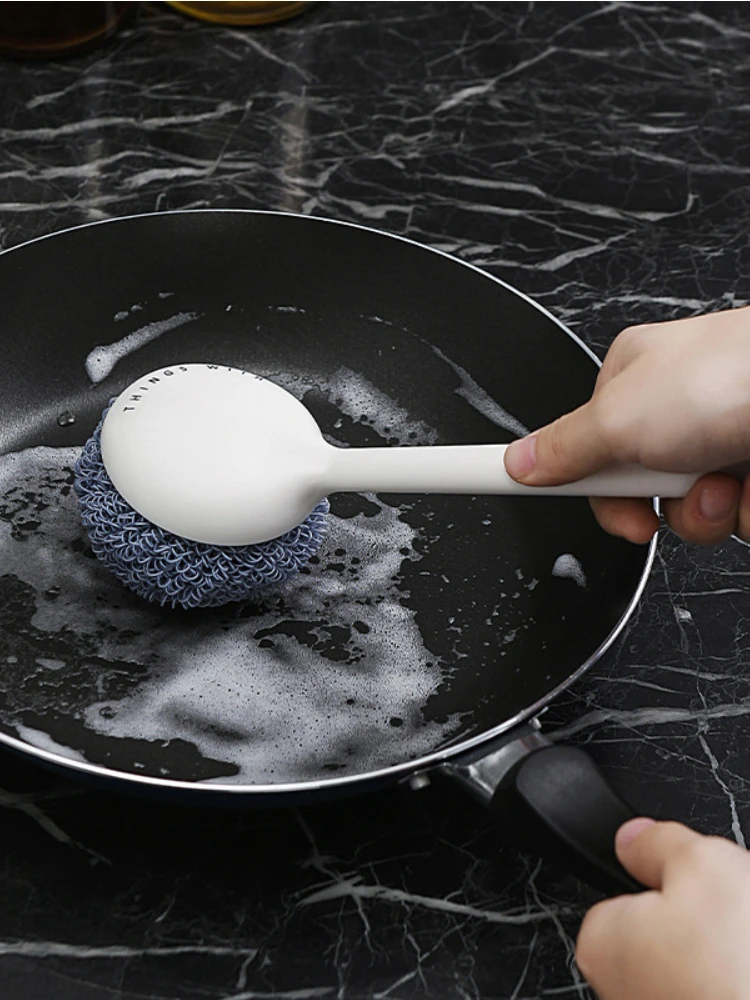 

Long-handled Pot Washing Brush, Steel Wire Ball Brush, Kitchen Household Cleaning Ball, Household Dishwashing BrushCan NotRemove