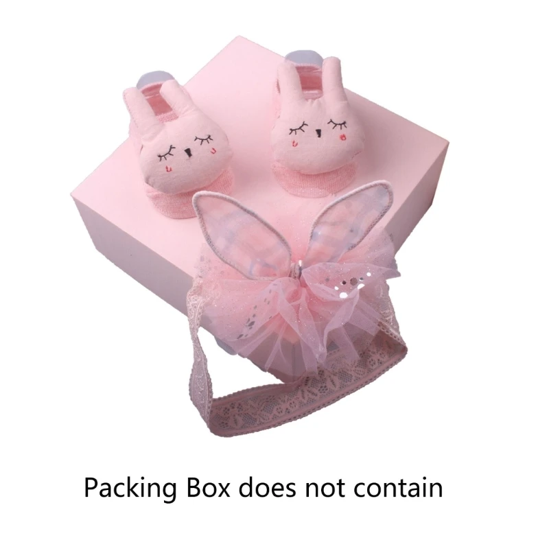 

Baby Floor Socks Lace Headband Hair Bows Hairband Photo Props Shower Gift