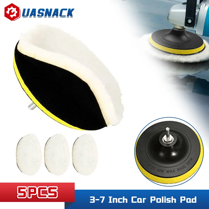 

5pcs/Lots Universal Car Polish Pad 3/4/5/6/7 Inch for Soft Wool Machine Waxing Polisher Car Body Polishing Discs Cleaning Goods