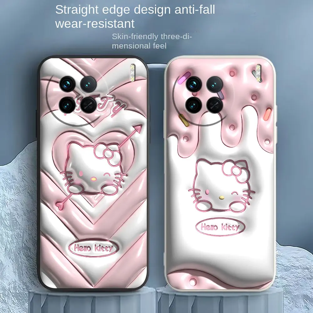 

Cute Funny Hello K-Kitty Phone Case For VIVO X21I X21S X23 X27 X30 X50 X60 X70 X80 X90 5G PRO PLUS Colour Liquid Case Funda Capa