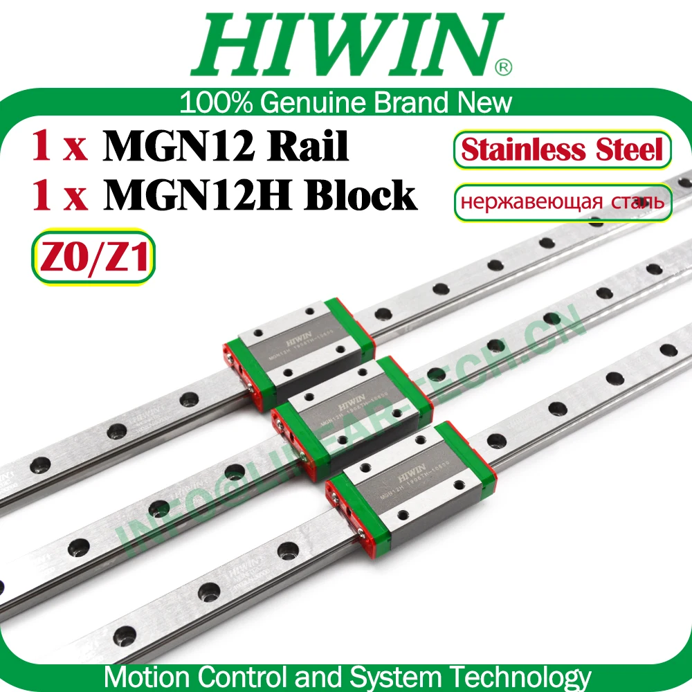 Фото HIWIN MGN12 Voron Z0 Z1 Попередняя нагрузка HIWIN MGN12H Линейная направляющая Rail 200 300 350 400 450 500 мм Блок каретки 3D-принтер Voron Новый №4