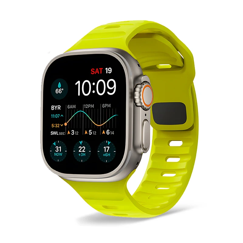 Soft Silicone Metal Pin Buckle Strap For Apple Watch Ultra Band 49mm 44mm 45mm 40mm 41mm Sport Bracelet Watchband iWatch 8 7 6 5