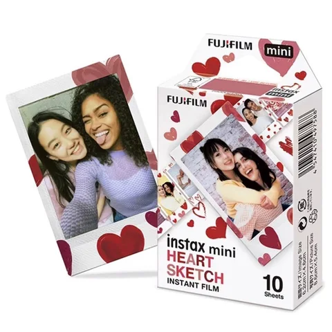 Оригинальная фотобумага Fujifilm Instax mini, мгновенная фотобумага с сердечками для мини 11 9 8 7s 70 50 90, фотобумага