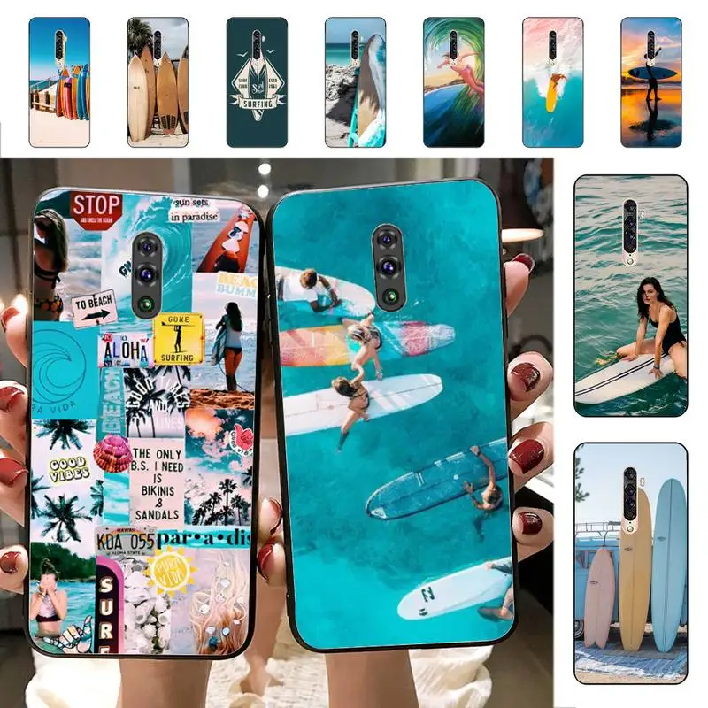 

Summer surfboard surfing Phone Case for Vivo Y91C Y11 17 19 17 67 81 Oppo A9 2020 Realme c3