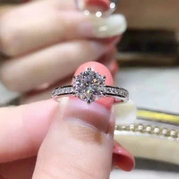 eternity wedding rings for women luxury six claws aaa cubic zirconia simple classic engagement lady jewelry