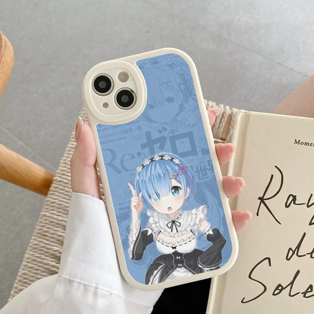 Чехол для телефона RE ZERO Ram Rem из твердой кожи iPhone 14 13 12 Mini 11 Pro Max Xs X Xr 7 8 Plus 6 6s