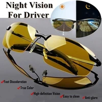 yellow high end night vision driving glasses polarized uv sunglasses pc ultralight driver mirror outdoor driving goggles men
