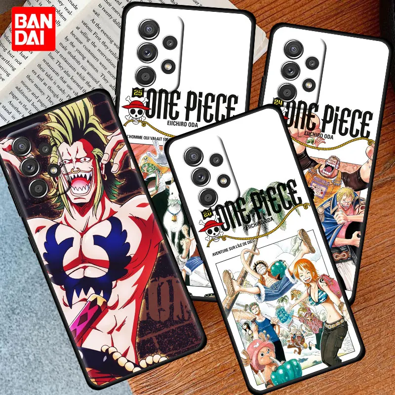 

One Piece Luff Anime Case for Samsung Galaxy A03 A13 A31 A50 A51 A52 A30 A70 A71 A32 Note 20 Ultra 5G Silicone Black Cover Funda