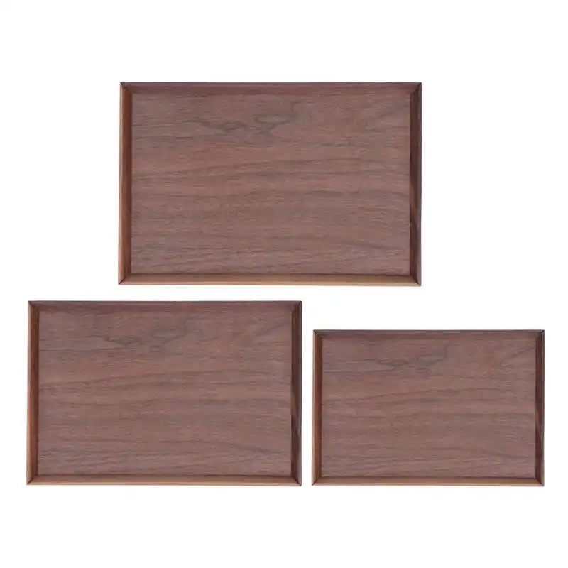 

Walnut Tray Black Serving Tray Tenon Structure for Restaurant for Dessert