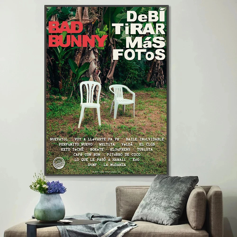 Хип-хоп рэпер Bad Bunny Debi Tirar Mas фото новые обложки музыкальных альбомов плакат
