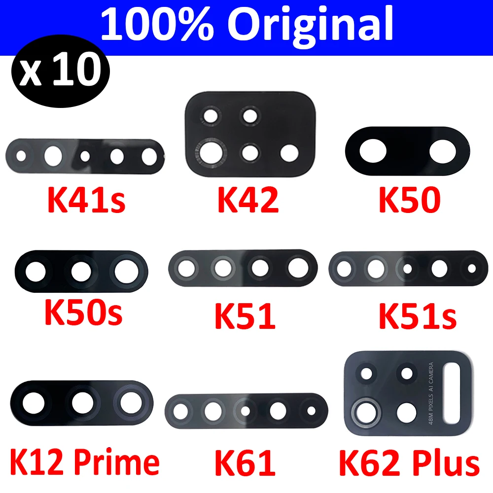 

10Pcs/Lot, Rear Back Camera Glass Lens For LG K41S K42 K51 k51S K61 K62 Plus K50 K50s K12 Prime Q60 K40s With Ahesive Sticker