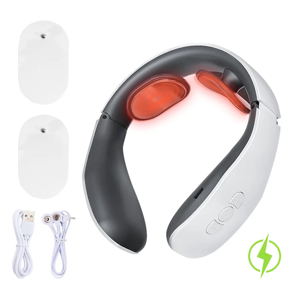 

Electric Neck Massager Portable Back Cervical Massage Heated Pulse Traction Collar Therapy Tens Stimulator Vibrator Pain Relief