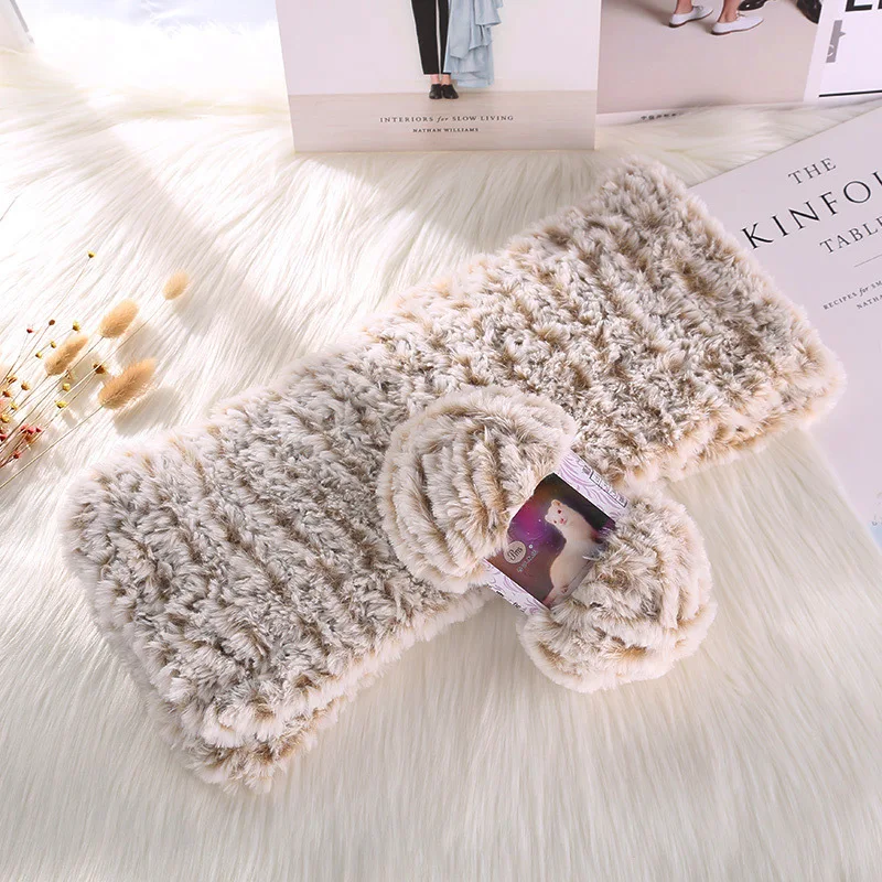 50g Soft Fluffy Faux Fur Yarn Imitation Mink Wool Thread Thick Hand-Knitting Mohair Wool Cashmere for Scarf Sweater Shawl