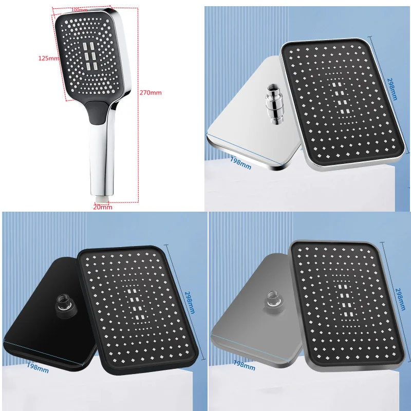 Большая регулируемая головка для душа 4 режима ручка управления самоочищающийся