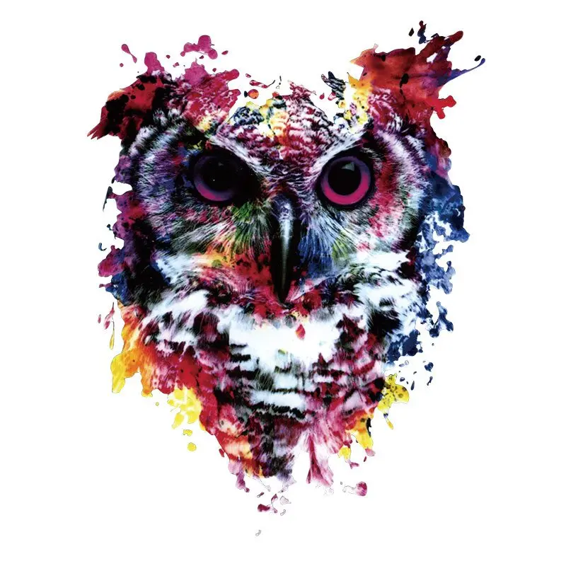 

18.8x25cm Colorful Animal Owl Iron On Patches For DIY Heat Transfer Clothing T-Shirt Thermal Stickers Decoration Printing