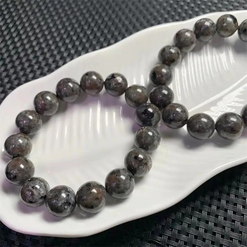 Натуральный браслет Yooperlite 14 мм Стрейчевые бусины ручной работы женское