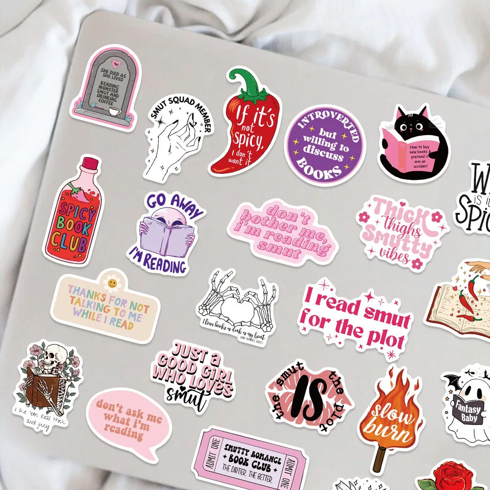 10/50 шт. розовый Smutty Dark Romance Bookish Spice Reader для девочек мультяшная наклейка