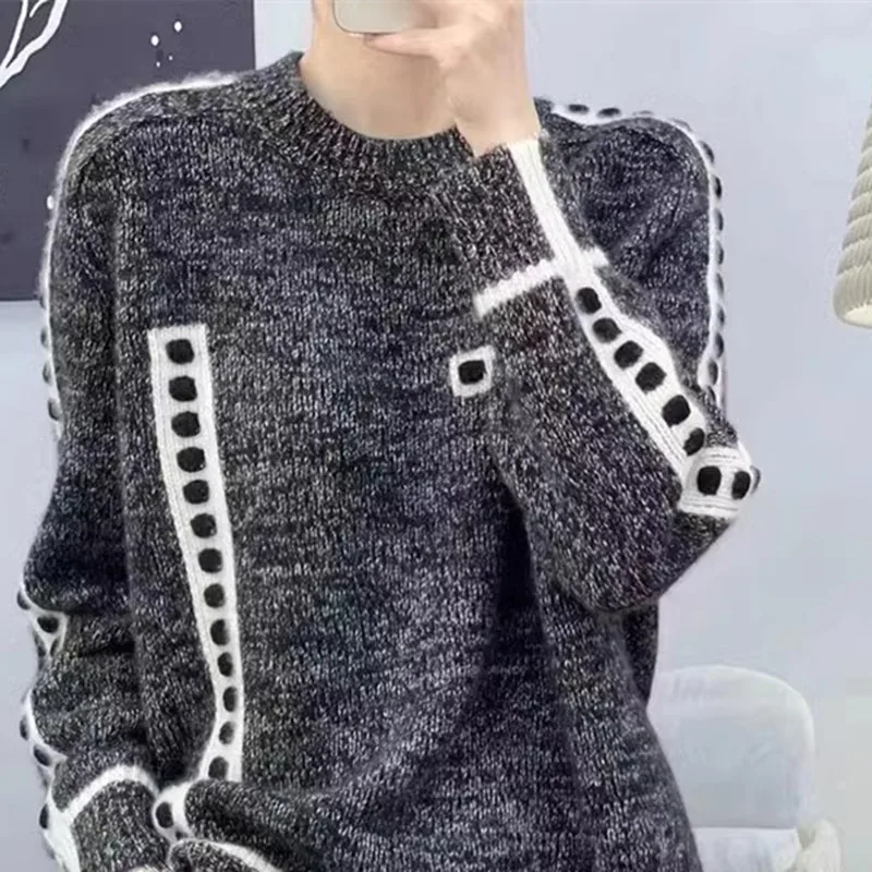 Европейский свитер из 100% мериносовой шерсти женский толстый Свободный пуловер с