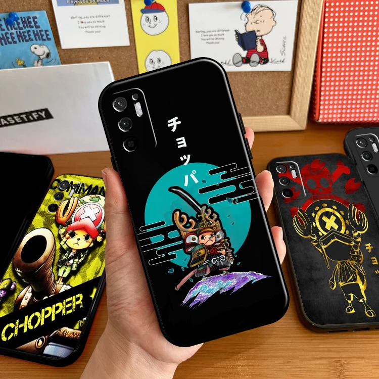 

Anime Tony Tony Chopper ONE PIECE Case For Xiaomi Redmi Note 10 10S 10T Pro For Redmi Note 10 5G Phone Case Black Soft Funda