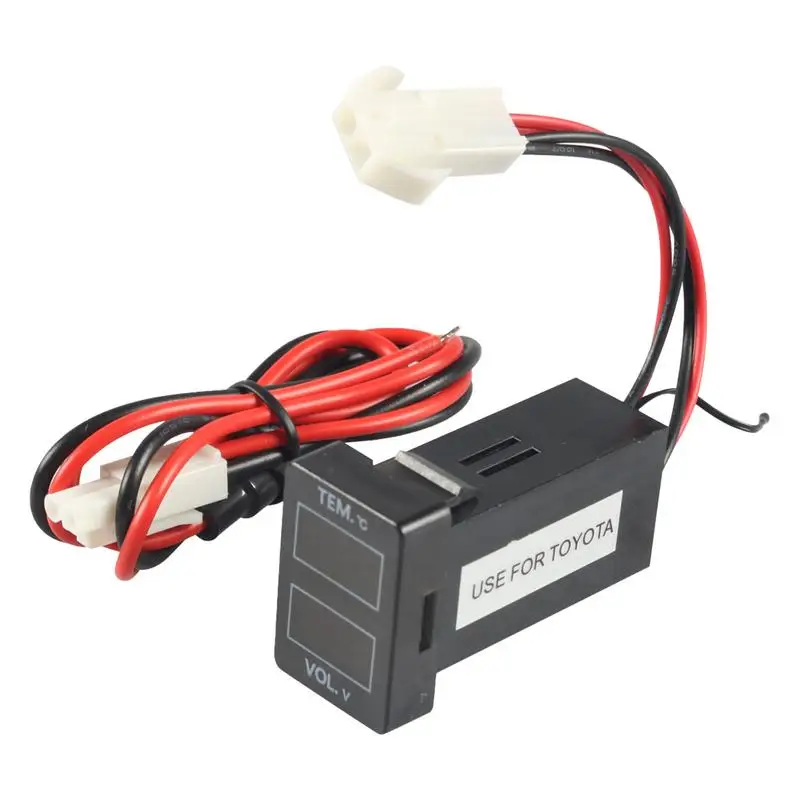 

Car Voltmeter Thermometer LED Digital Real Time Dual Display Simple Non Destructive Installation For New Car Dedicated Harness