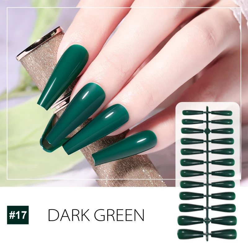 

24 PCS/Box Detachable Long False Nails Wearable DIY Fake Nails Full Cover Nail